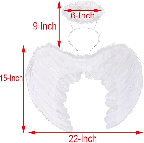 Miniatura 3 de Alas de ángel y aureola de ángel blancas para niños y adultos Halloween Navidad