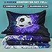 Andency 3D Soccer Comforter Full(79x90 Inch), 3 Pieces(1 Soccer Comforter, 2 Pillowcases) Sport Microfiber Bedding Set for Boys Kids Teens