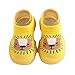 Weiche Sohle Babyschuhe Lauflernschuhe Kinderschuhe Junge Mädchen Strick Atmungsaktiv Anti-Rutsch Bodenschuhe Sohle Für 0-36 Monate Babys (Gelber Löwe, 6-12 Monate)