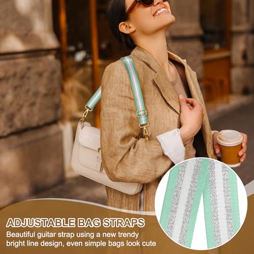 Image of PATIKIL Purse Strap, Wide Shoulder Strap Adjustable Crossbody Bag Straps Universal Replacement Shoulder Bag Belt for Women's Handbags Canvas Guitar Bag Backpack, Light Green