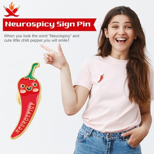Image of Ferreve 10 Pcs Positive Pepper Chilli Brooch Pin Mental Health Gifts Neurospicy Brain Neurospicy ADHD Enamel Pin Alloy Brooches Dietitian Gifts Chilli Pepper Party Favors