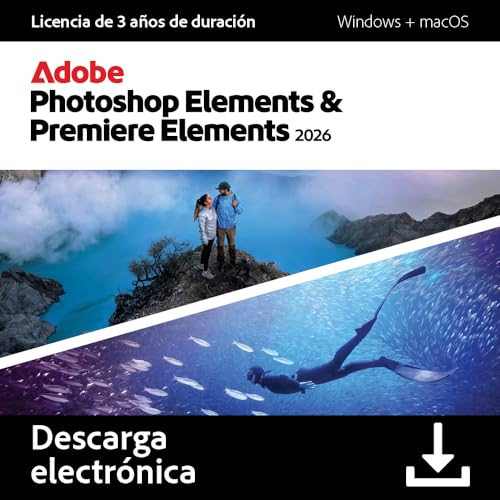Adobe Photoshop Elements 2026 & Premiere Elements 2026 | Licencia de 3 años |PC/Mac |Descarga Digital