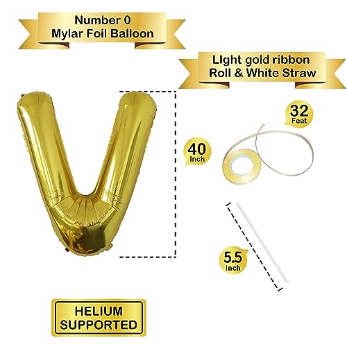 Image of Letter Balloons Gold Party Balloon - 40 Inch Large Gold Letter V Balloon, Letter Balloon Birthday Decorations, Balloon for Women Men Anniversary Party Decorations Supplies
