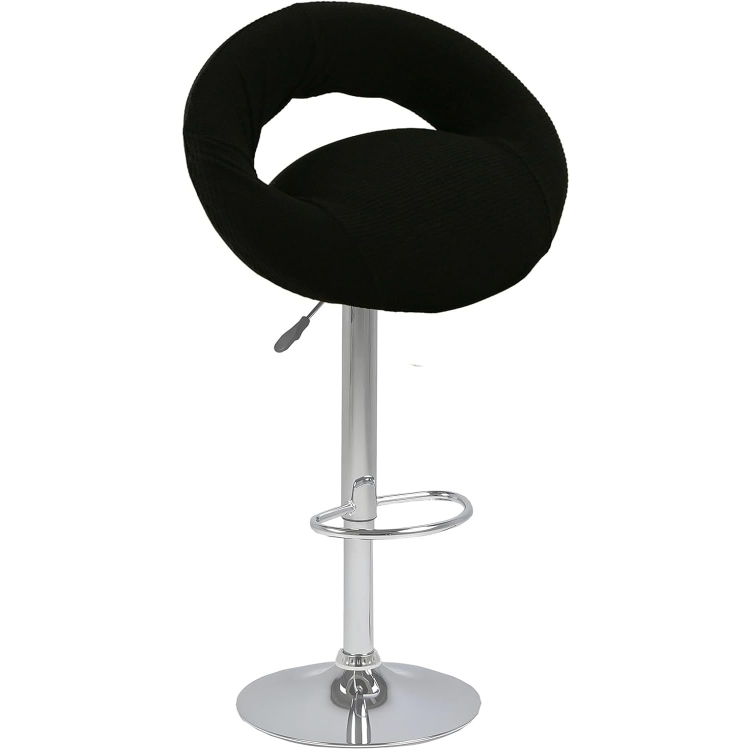 Swivel Bar Stool Chair Covers with Hollow Backrest 4/2/6 PCS, Stretch Chair Cover Slipcovers, Counter Height Bar Stool Covers, Stools Seat Cover for Kitchen Island(Black,2PCS)