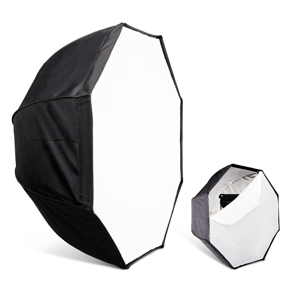 Softbox Octogonale pour Parapluie 80cm, Réflecteur de Flash Universel pour Appareil Photo avec Couverture Souple pour Éclairage Extérieur, Modificateur D'Éclairage Professionnel.