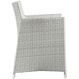 Modway Junction Wicker Rattan Outdoor Patio Two Dining Arm Chairs with Cushions in Gray White 51PhtsvMPzL. SS280