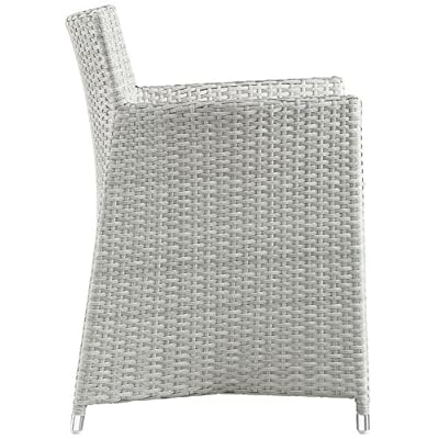 Modway Junction Wicker Rattan Outdoor Patio Two Dining Arm Chairs with Cushions in Gray White 51PhtsvMPzL. SS400