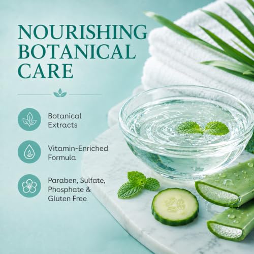Image of Ginger Lily Farms Botanicals Body Wash, 128oz /4pk, Cucumber Mint Bliss | 100% Vegan & Cruelty-Free | Nourishing Bath & Shower Gel for All Skin Types | Refill Size