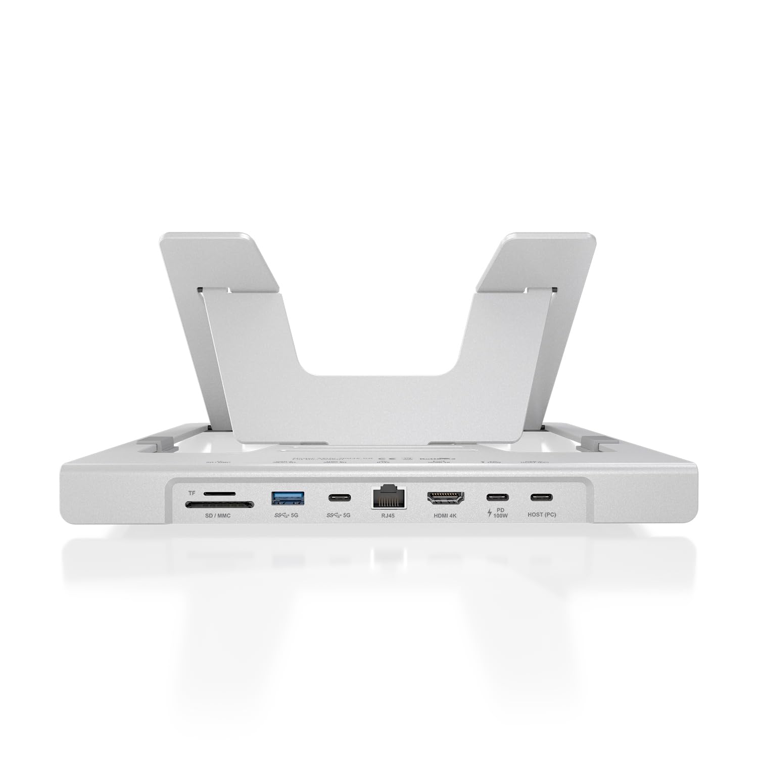 AISENS - ASUC-7P045-GR - Regulowany uchwyt na laptopa/tablet z USB-C Docking 7 w 1, szary