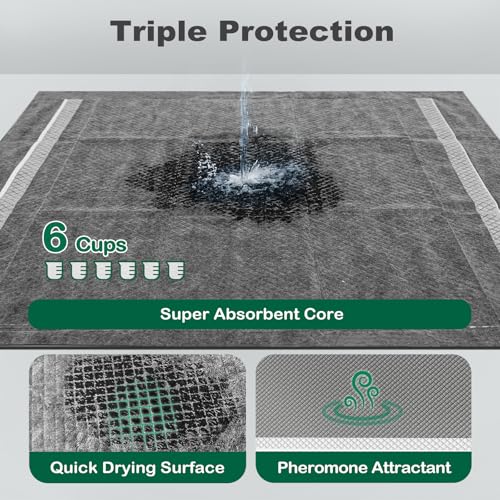 Image of MIZOK Pee Pads for Dogs Charcoal Disposable No Leak Large 28x30in 30Ct | Heavy Duty Carbon Layers, Powerful Odor Eliminator, Extra Thick Dog Pads, Protects Floors from Daily Messes