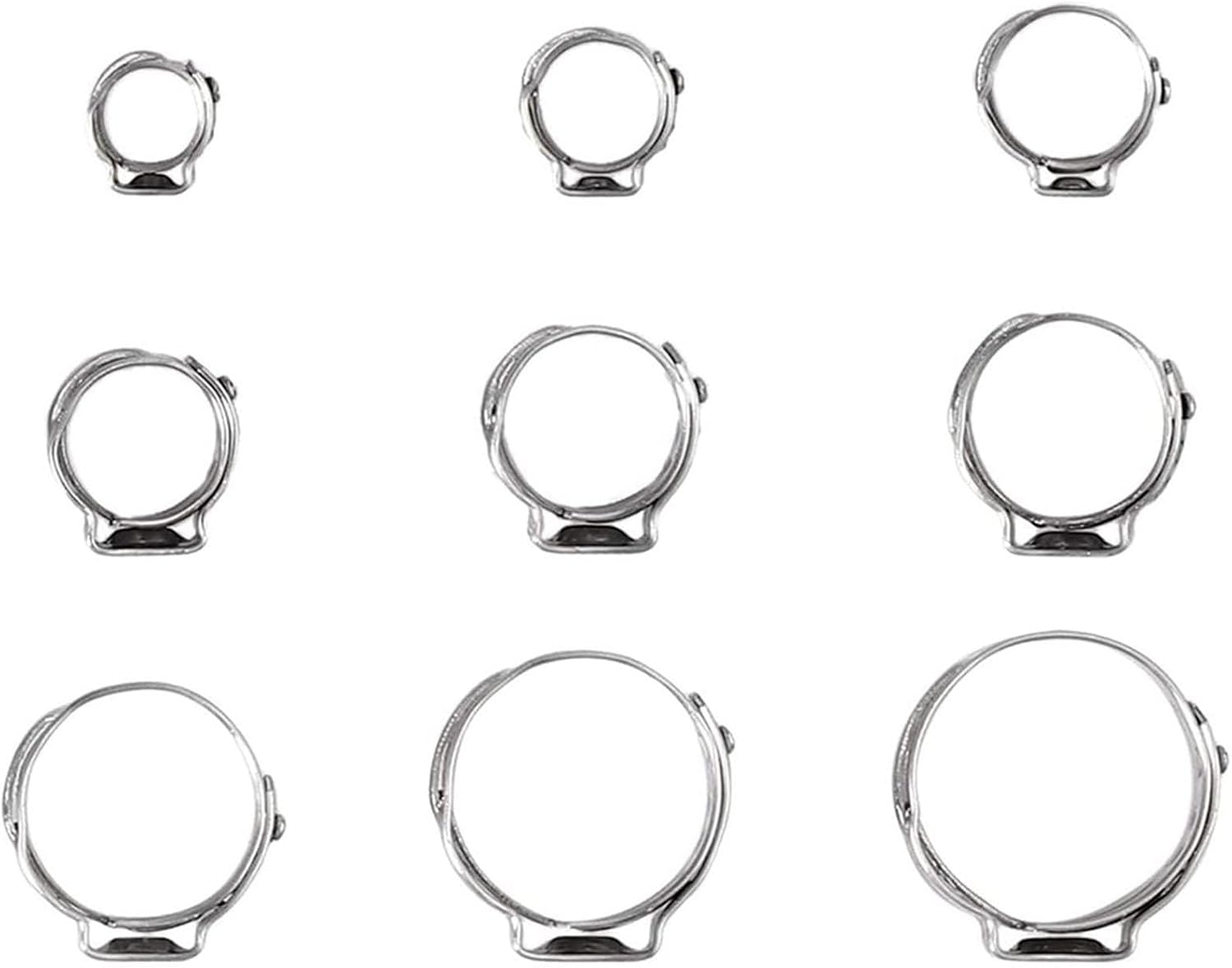 180Pcs Single Ear Hose Clamps Adjustable Cinch Clamp Ear Clamps Pincer for Cable Industrial Use Home Appliance Water Pipe
