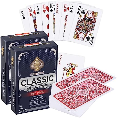 Plastik Spielkarten | Wasserfestes Kartenspiel | Professionelle Qualität | 100% Wasserdichter Kunststoff | Luxus-Design Mit Klassischer Karte | Deutsche Größe | Skat & Poker | 2X R