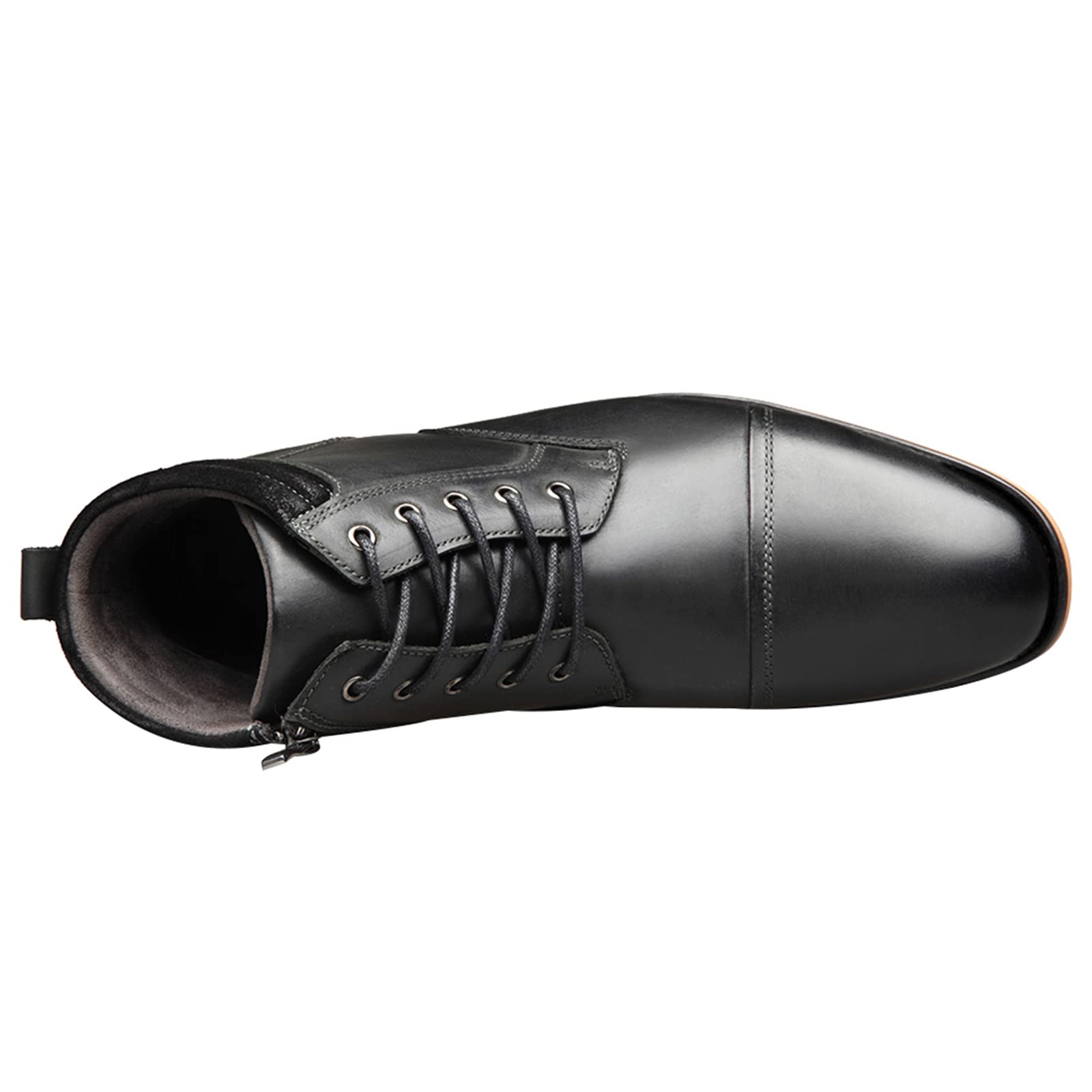 ANUFER Uomo Vintage Allacciare Pelle Stivali Zip Formale Scarpe da Sera
