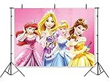Vinyl Princess Background 7x5 Pink Baby Shower Backdrop for Girl Seamless Photography Background Princess Birthday Banner Customized Name