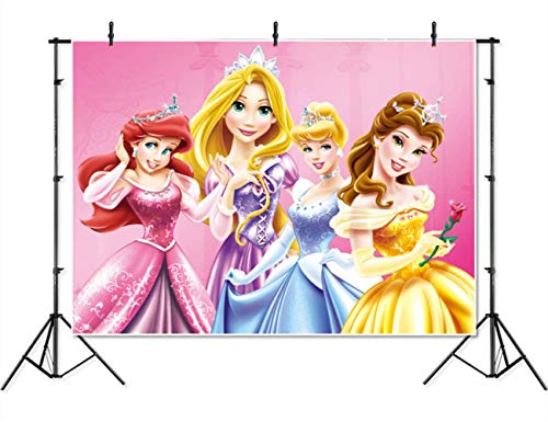 Vinyl Princess Background 7x5 Pink Baby Shower Backdrop for Girl Seamless Photography Background Princess Birthday Banner Customized Name