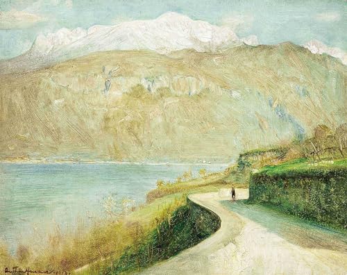 Impression sur toile Figure marchant sur le rivage d'Arthur Hacker déco salon 60x90cm