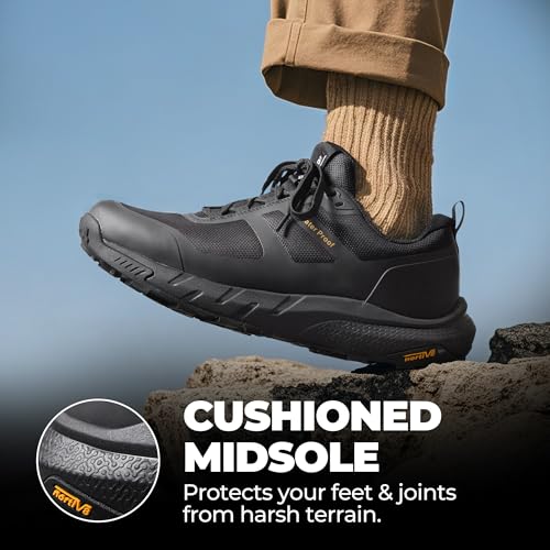 NORTIV 8 Men's Waterproof Hiking Shoes Lightweight Trekking Walking Fashion Sneakers with Arch Support for Camping Tennis Outdoor Training StreamRunner2