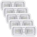 Miady 12V LED RV Interior Lights 750 Lumen, RV LED Ceiling Double Dome Light with Switch for Car/Trailer/Camper/Boat, Natural White 4000-4500K, 60X2835SMD, Pack of 5