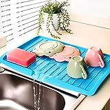 Desagüe De La Cocina Rack Bandeja De Goteo De Plástico Bandeja Escurridor Fregadero Grande Tendedero Encimera Organizador Tendedero para Los Platos (Color Al Azar)