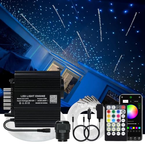 Image of AKEPO 12W Fiber Optic Lights Twinkle+Meteor 2-in-1 APP Control Starlight Headliner Kit, 300pcs*0.03in*9.8ft+240pcs White Shooting Star Music Activated Car Home Optical Fiber Star Ceiling Lights