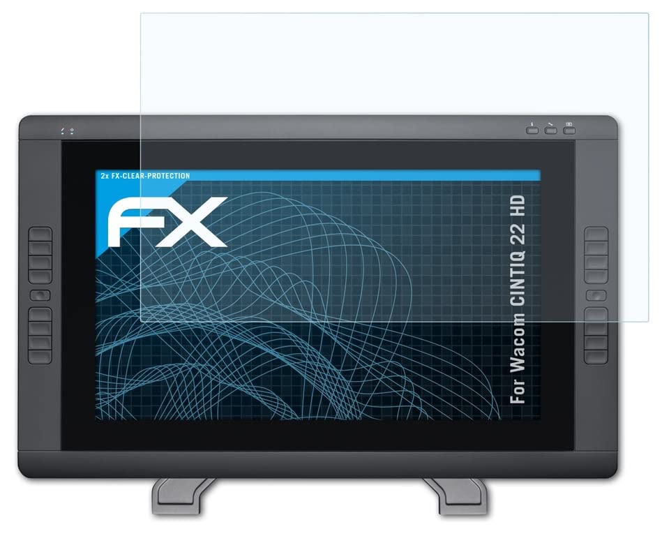atFoliX Lámina Protectora de Pantalla compatible con Wacom CINTIQ 22 HD Película Protectora, ultra transparente FX Lámina Protectora (2X)