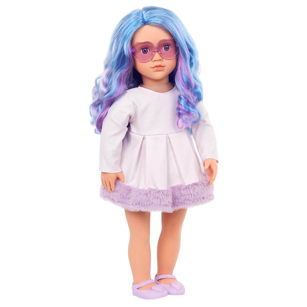 Generation Fashion Dolls 45 cm Veronika z niebieskimi i fioletowymi falowanymi włosami i fioletowymi okularami w kształcie serca
