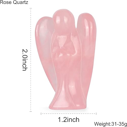 Miniatura 10 de Estatuas de ángel de cristal de ágata natural de 2 pulgadas para decoración del hogar, figuras de ángel de la guarda, ángel de la paz, ángel de