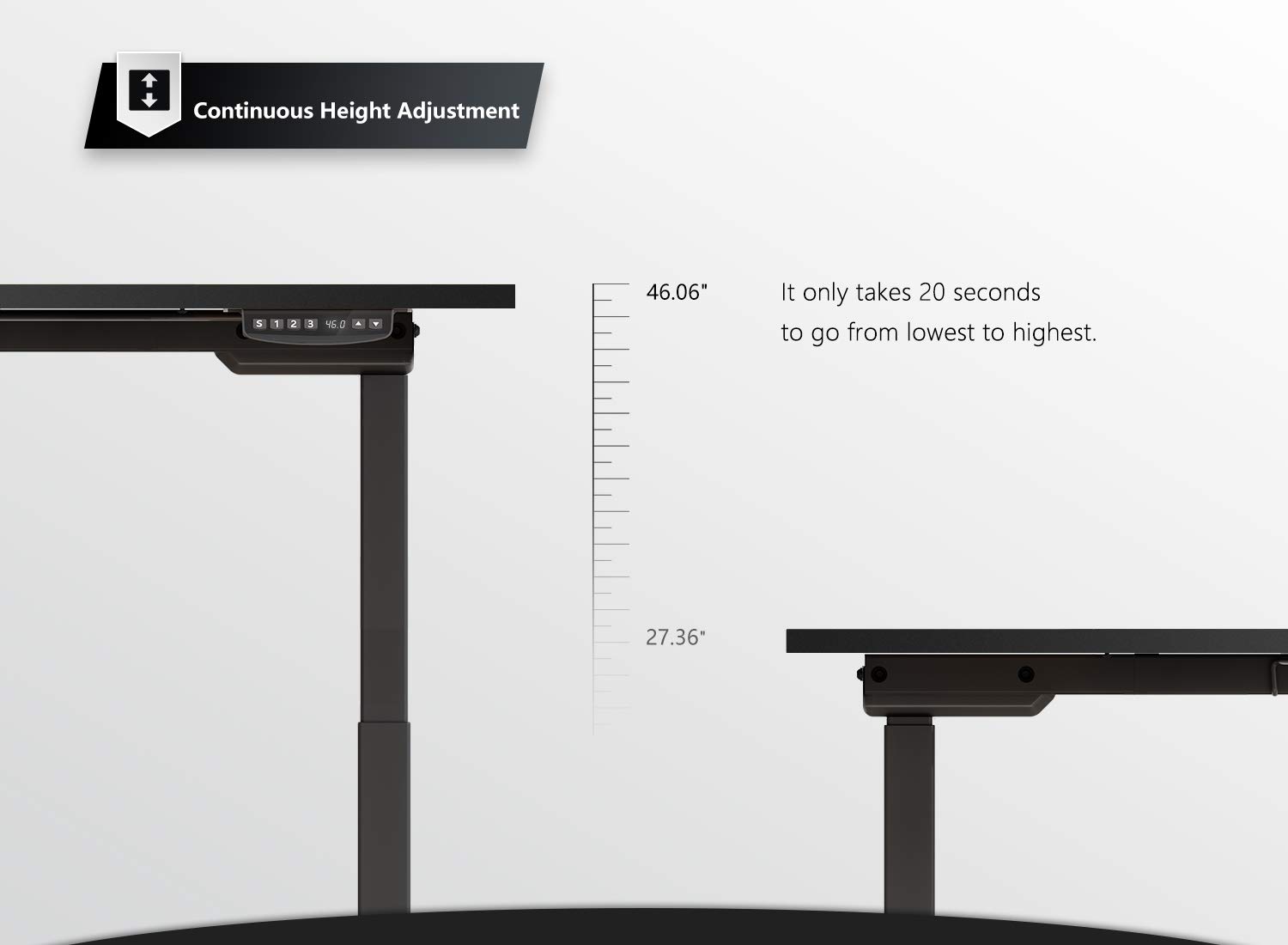 FEZIBO Dual Motor L Shaped Electric Standing Desk, 48 Inches Corner Sit Stand Desk, Home Office