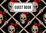  Guest Book: Guest Book Skull Cover , Guest book for Your Birthday Party, Anniversary, Bridal Shower, Visitors - 150 Pages, Size 8.25\