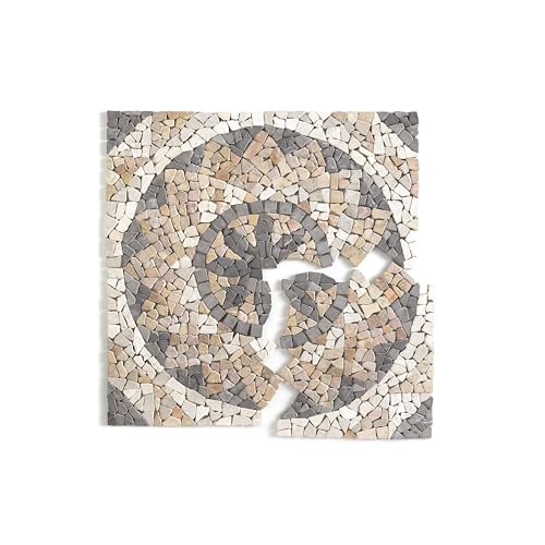 MG Valencia Mosaïque en Marbre Naturel PATTERN WHEEL Feuille de Pierre de 80×80cm. Carrelage Mosaique Murale et Sols pour L'intérieur et L'extérieur Boîte...