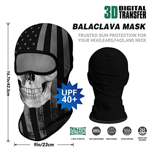 Image of Red Plume 5PCS Ghosts Skull Print Balaclava Full Face Ski Mask UV Protection for Motorcycle Riding Outdoor Sports Men & Women