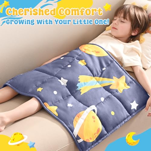 anfie Weighted Lap Pad 2 Pounds, Weighted Blanket Kids(20"*30") Cooling Blanket for Sleeping,Weighted Throw Blanket for Travel Indoor Outdoor(Grey Moon)