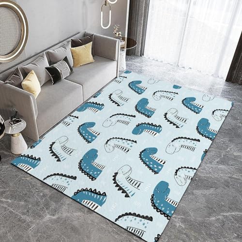 Tapis dinosaure salon chambre 100x150 lavable et antidérapant