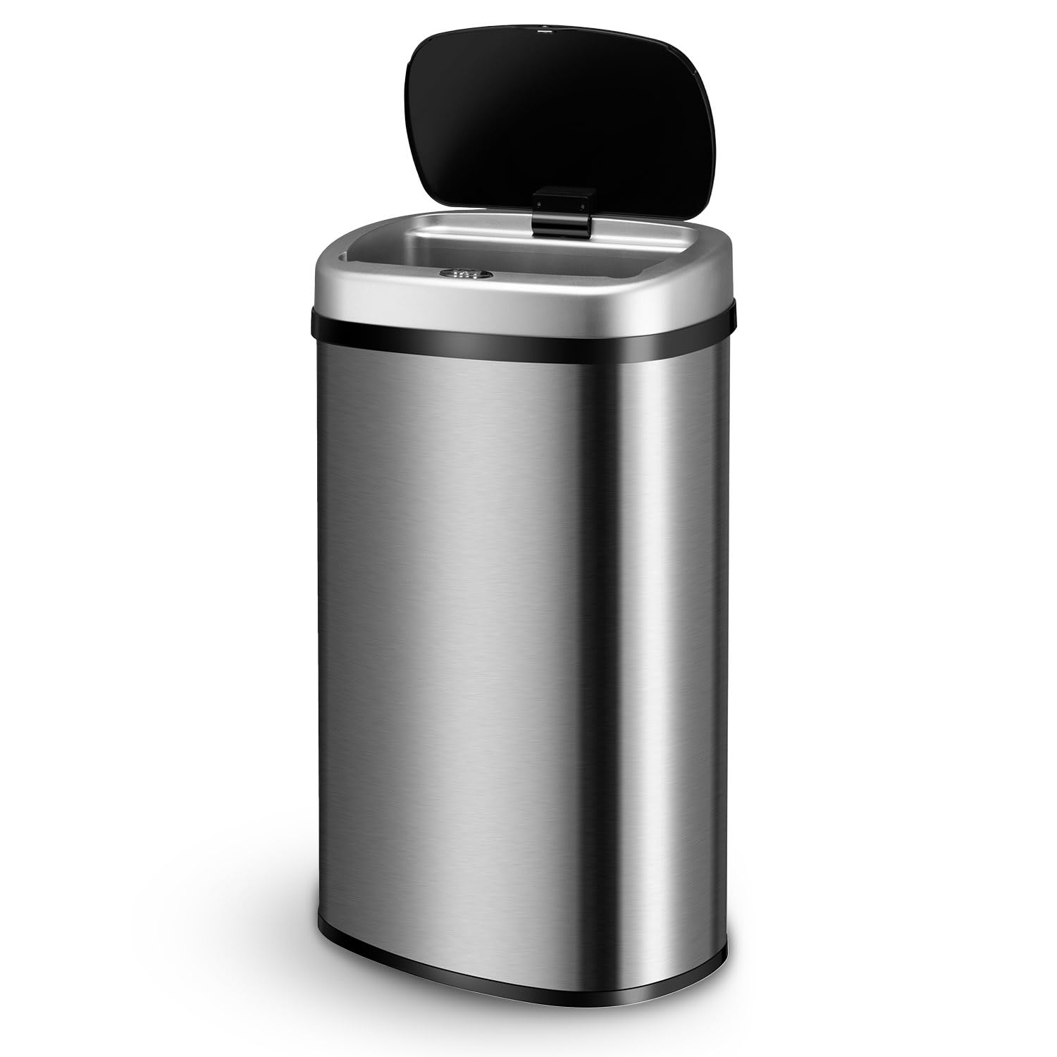Juskys Sensor-Kücheneimer, 60 L, Edelstahl, silber, eckig