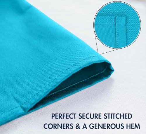 Image of Ruvanti Cloth Napkins Set of 12, Cotton Enrich 18 inchx18 inch - Sky Blue | Washable, Soft, Durable & Absorbent Everyday Napkins. For Home, hotel, Wedding Napkins, Thanksgiving, Christmas Dinner Napkin