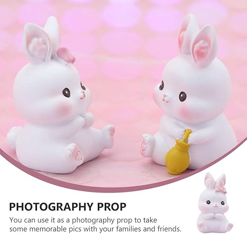 Miniatura 3 de 4 figuras miniatura de conejo de Pascua de BESTOYARD para decoración de conejo, decoración de casa de muñecas, decoración de pascua, decoración de