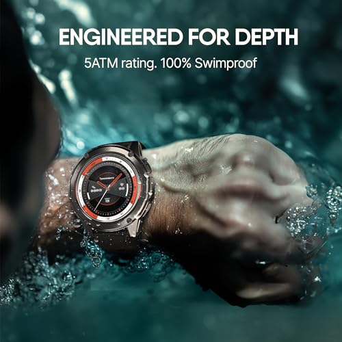Image of CrossBeats Armour Pro AI Premium Smart Watch for man | 1.43 inch AMOLED Always on Display | 5 ATM Waterproof | 30-Day Battery |GPS BT Calling Smartwatch |150+ Sports Modes| BP HR SPO2 (Black)