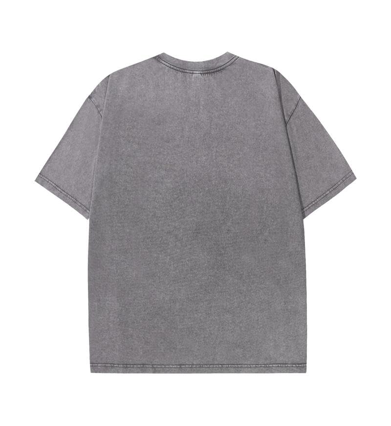 Image of Men's Oversized T-Shirts Cotton Unisex Short Sleeves Casual Loose Wash Solid Basic Tee Tops
