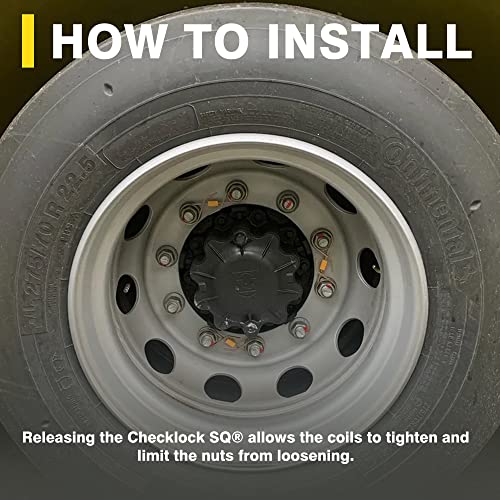 Image of Checkpoint Checklock Stainless Steel Wheel Nut Retainer - 33 mm (Bag of 10 pcs) - 285 PCD 10 Stud - Lug Nut Retainer for Fleets, Industrial Trucks, Agricultural Vehicles
