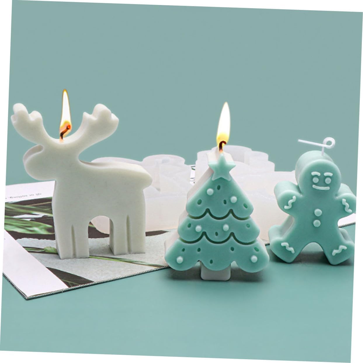 Silicone Candle DIY Mold 3pcs Creative Christmas Tree Set