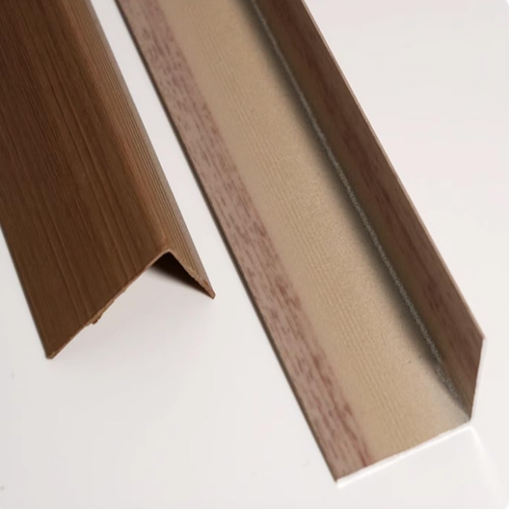 3ft L Listwa wykończeniowa krawędzi schodów Listwa przejściowa z drewna słojowego Schody Aluminiowa osłona krawędzi schodów do płytek ceramicznych/drewnianych stopni(Brown,W28mm)
