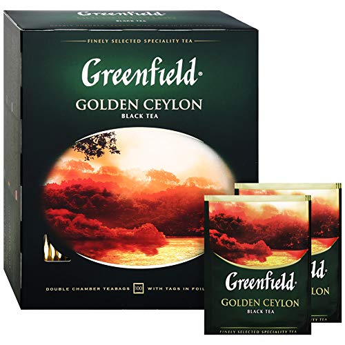 Greenfield Golden Ceylon Ð¡lassic Collection Black Tea Finely Selected Speciality Tea 100 Double Chamber Teabags With Tags in Foil Sachets