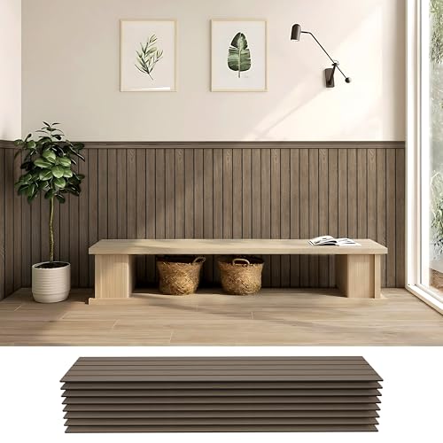 janasse Wainscoting Panels PS Board and Batten Wall Panel(Walnut Grain)