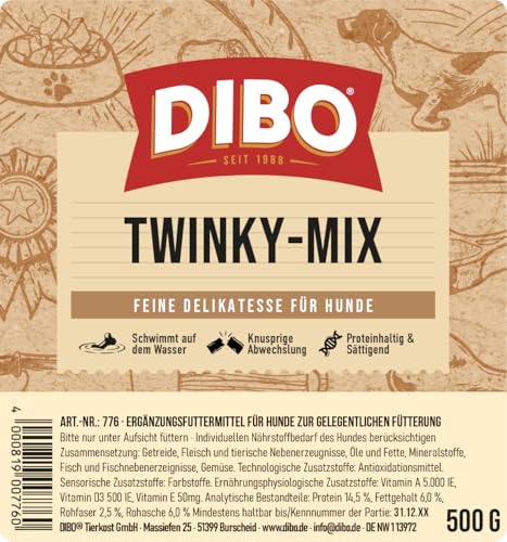 Twinky-Mix, 500g-Beutel, Backwaren als gesunde, natürliche Ernährung für Hunde von DIBO, Hundefutter, Barf, B.A.R.F., Leckerli, Hundekekse