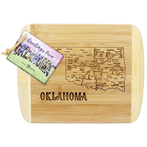 Image of Totally Bamboo A Slice of Life Oklahoma Engraved Map Cutting Board