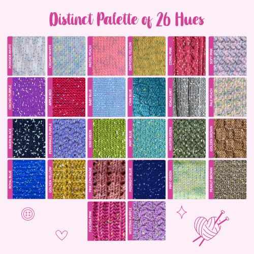 Image of Tweed Twinkles Soft Baby Yarn for Crocheting, 4-Pack (696Yds / 400G), Free Patterns - Acrylic Baby Blanket Knitting Yarn with Flecks - Size 3 DK Light Worsted Weight - Powder White