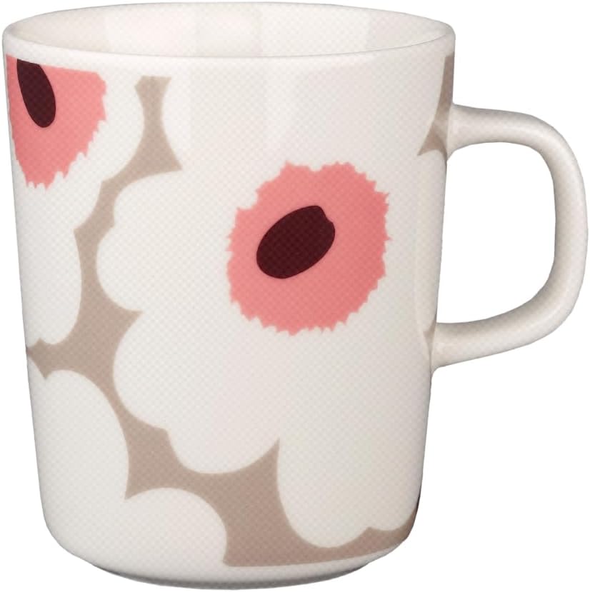 MARIMEKKO Oiva Unikko Mug – Refine Your Kitchen Décor with Our Iconic Floral Stoneware – Stylish Porcelain Coffee Mugs to Elevate Your Drinking Experience (8.8oz)