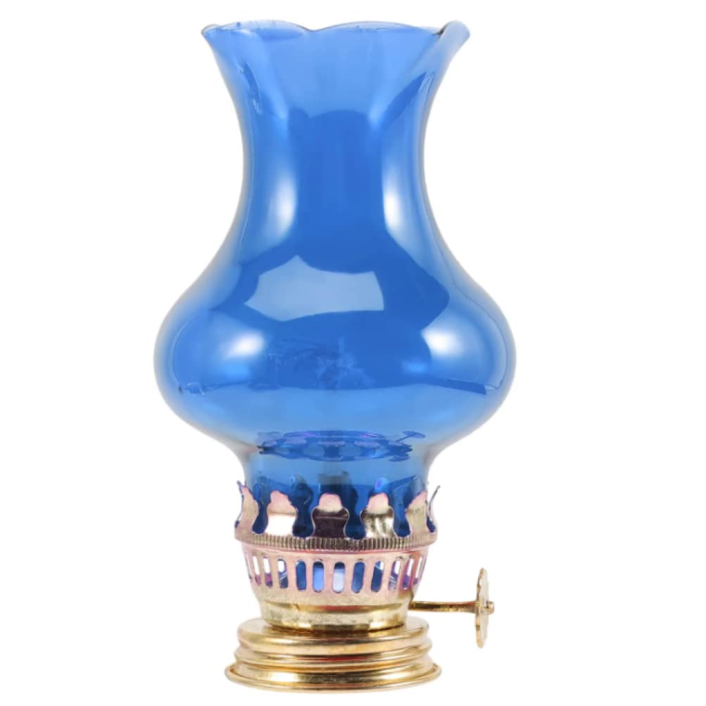 Kerosene Lamps, Chimney Shade for Vintage Kerosene Oil Lamp Lantern Patio Decoration(Blue)