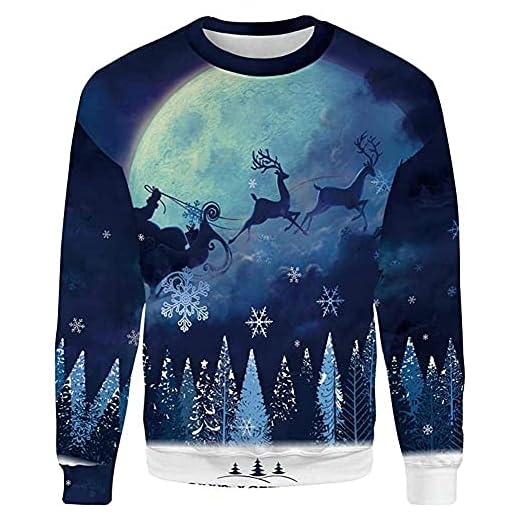 3D-tryckt huvtröja Nyhetströja för herr damer unisex tröja med stor ficka baseball enhetlig sport rund hals jul (Color : As the Picture Shows, Size : 4XL)