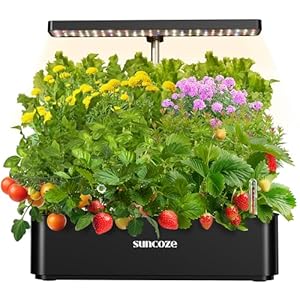   Hydroponics-Growing-System-Kit-12-Pods-24W-LED-Grow-Light-Indoor-Garden-4L-Water-Tank-with-Quiet-Pump-Adjustable-Height-Herb-Garden-Planter-Indoor-Kit-Gardening-Gifts-Black